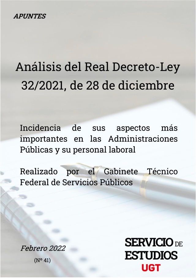 REAL DECRETO-LEY 32/2021, DE 28 DE DICIEMBRE, aspectos más importantes en las Administraciones Públicas y su personal laboral.